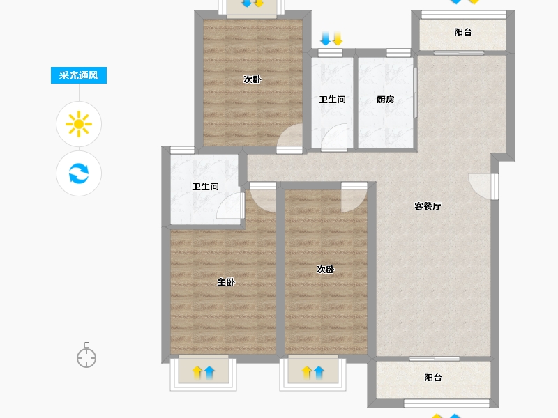 广东省-深圳市-深房传麒山-89.45-户型库-采光通风