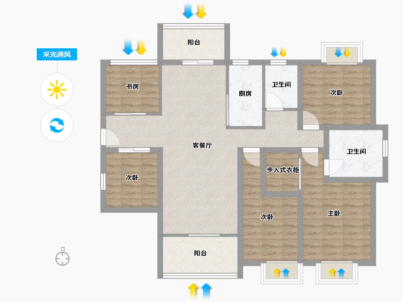 广东省-深圳市-光明大第-110.65-户型库-采光通风