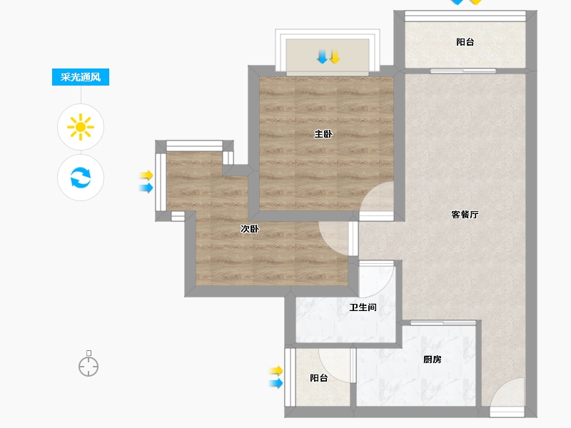 广东省-深圳市-美景花园-49.18-户型库-采光通风