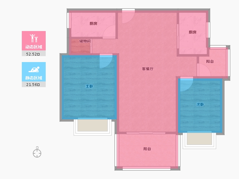 广东省-深圳市-侨新花园-66.12-户型库-动静分区