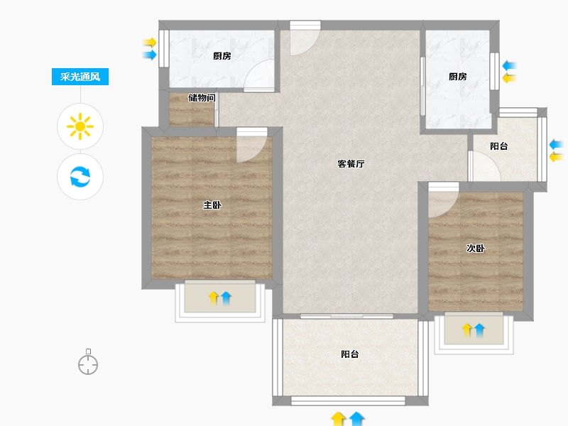 广东省-深圳市-侨新花园-66.12-户型库-采光通风