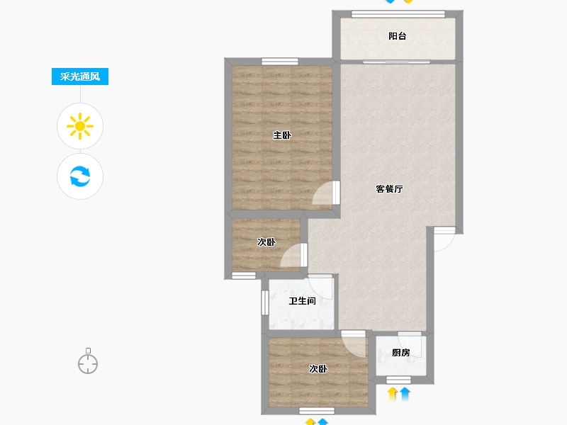 广东省-深圳市-颐林雅院-71.64-户型库-采光通风