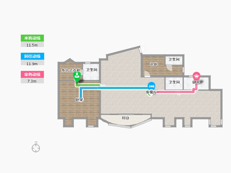 广东省-深圳市-东海花园(二期)-169.11-户型库-动静线