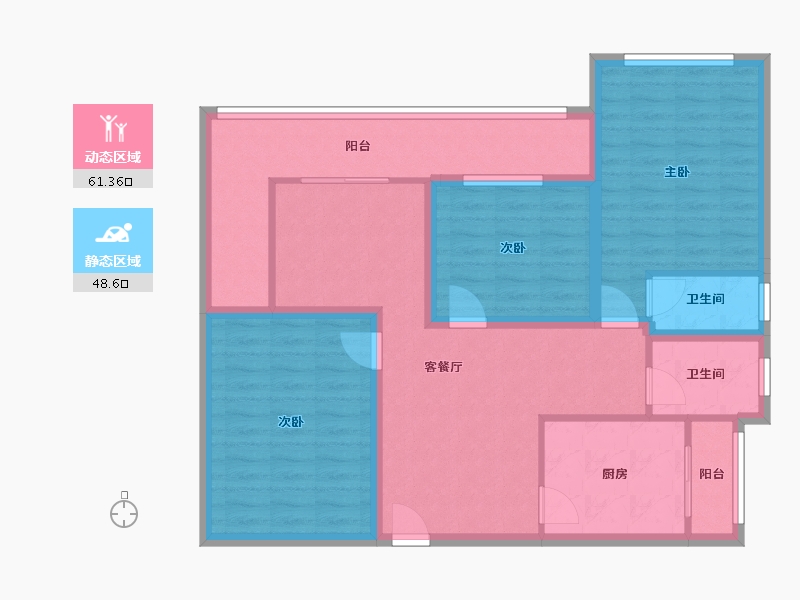 广东省-深圳市-侨香公馆-97.63-户型库-动静分区