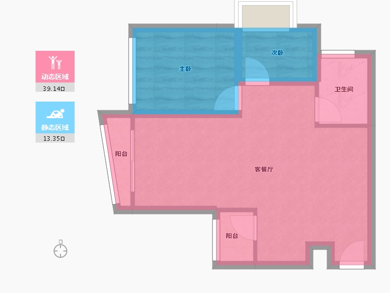 广东省-深圳市-皇庭彩园-46.46-户型库-动静分区