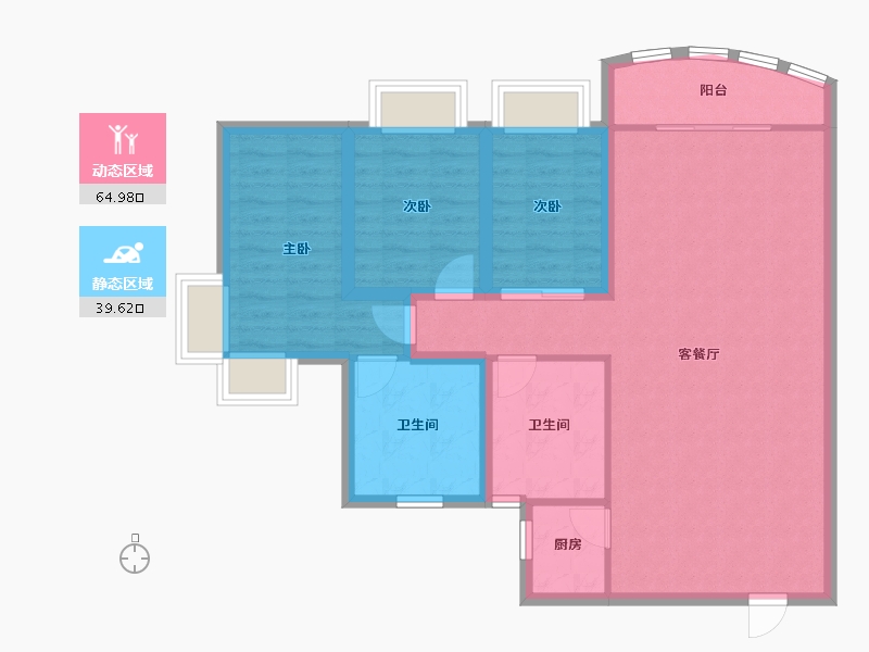 广东省-深圳市-中海华庭-94.43-户型库-动静分区