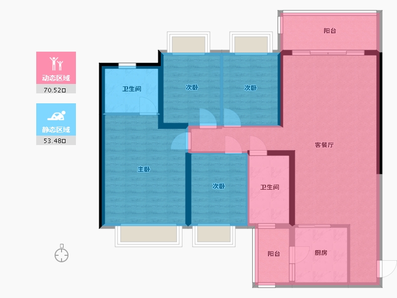 广东省-潮州市-潮州恒大城-108.00-户型库-动静分区