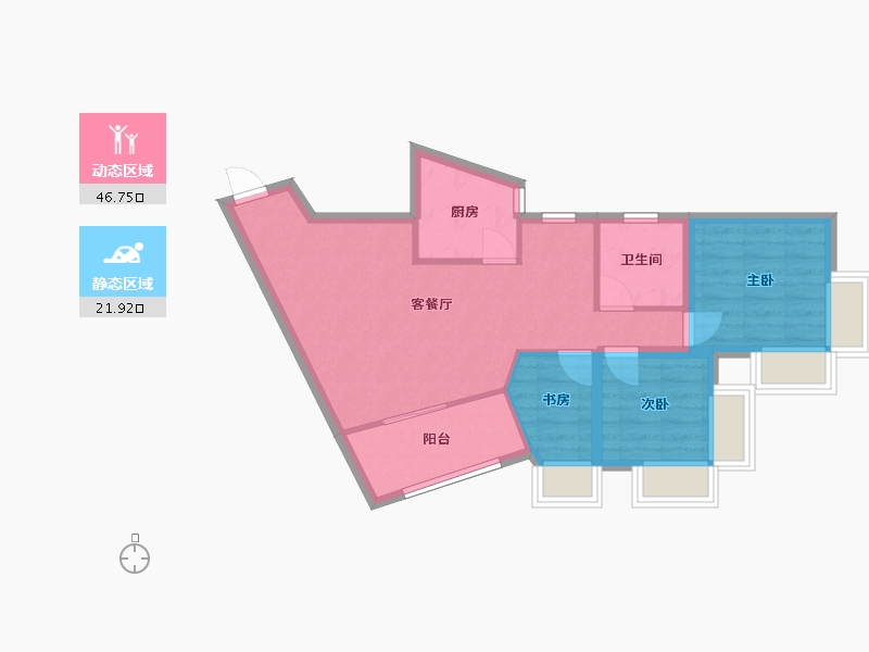 广东省-深圳市-骏皇名居-61.03-户型库-动静分区