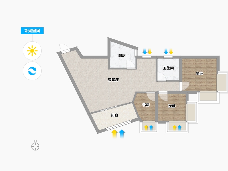 广东省-深圳市-骏皇名居-61.03-户型库-采光通风