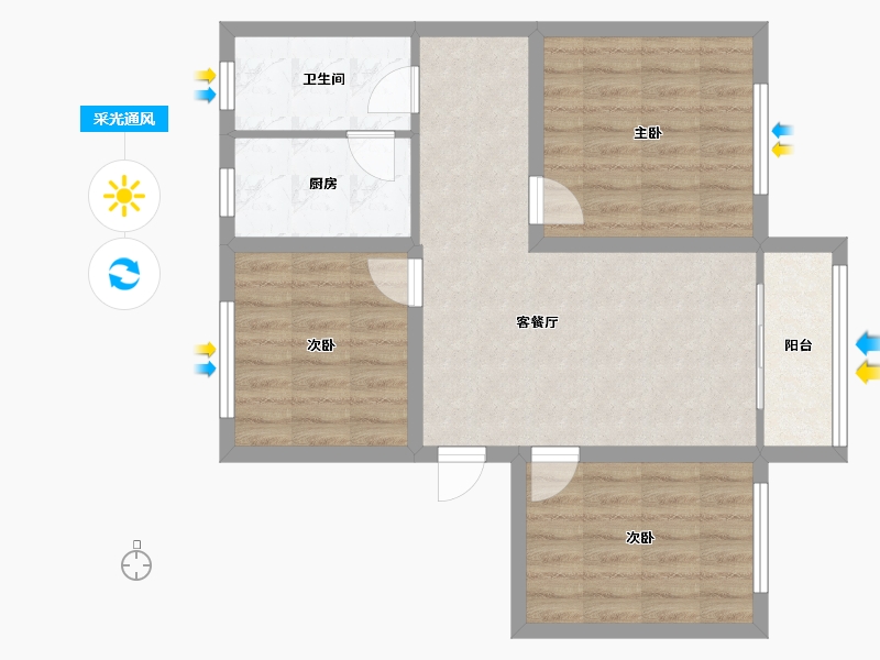 广东省-深圳市-吉莲大厦-69.90-户型库-采光通风