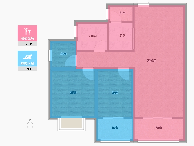 广东省-深圳市-风临左岸-71.96-户型库-动静分区