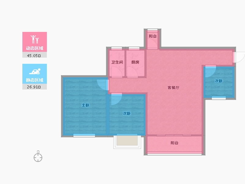 广东省-深圳市-凯丰花园-63.64-户型库-动静分区