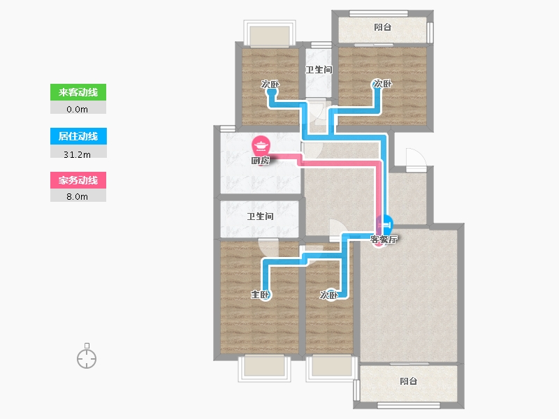 广东省-深圳市-碧荔花园-96.88-户型库-动静线