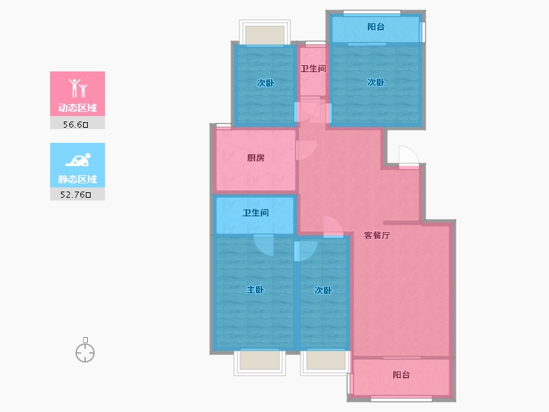 广东省-深圳市-碧荔花园-96.88-户型库-动静分区