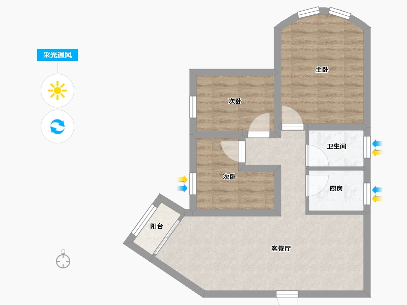 广东省-深圳市-高科利大厦-55.18-户型库-采光通风