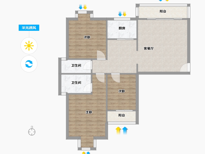 福建省-泉州市-溜溪花园-95.00-户型库-采光通风