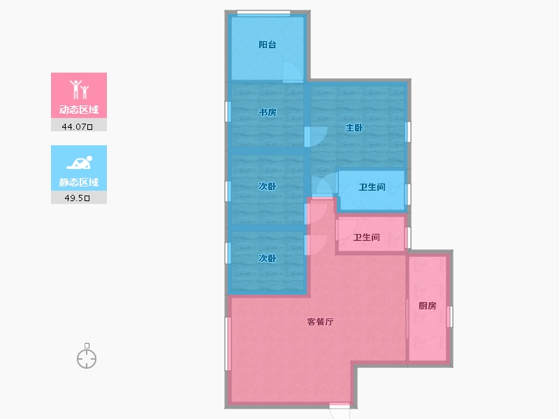 广东省-深圳市-鸿运阁-82.96-户型库-动静分区