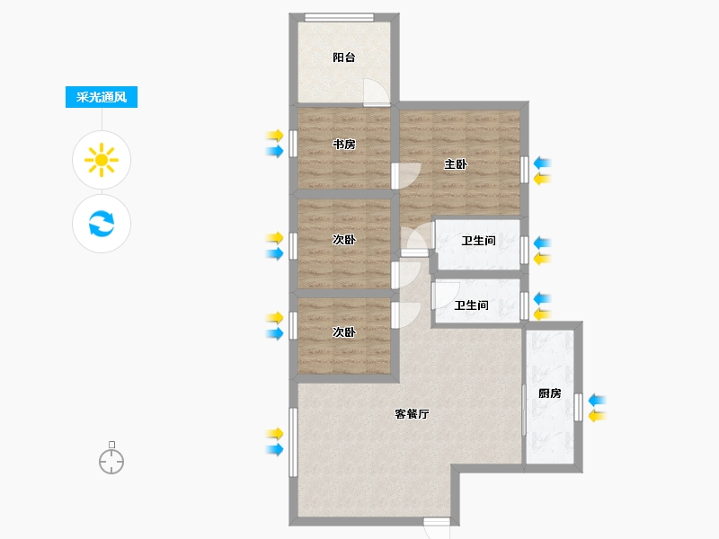 广东省-深圳市-鸿运阁-82.96-户型库-采光通风