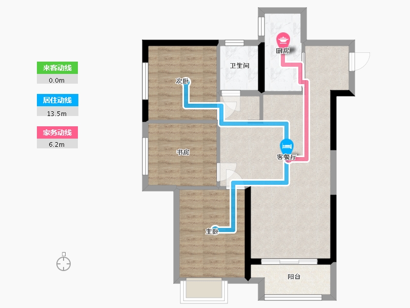 陕西省-西安市-中宝达理想时光-79.87-户型库-动静线