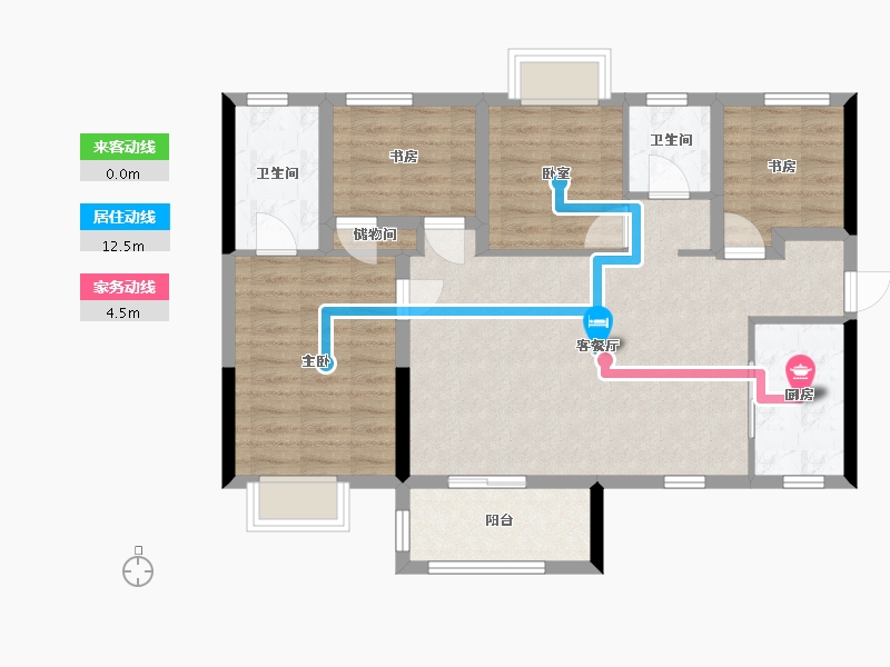 广东省-广州市-保利时代凤鸣花园-84.80-户型库-动静线