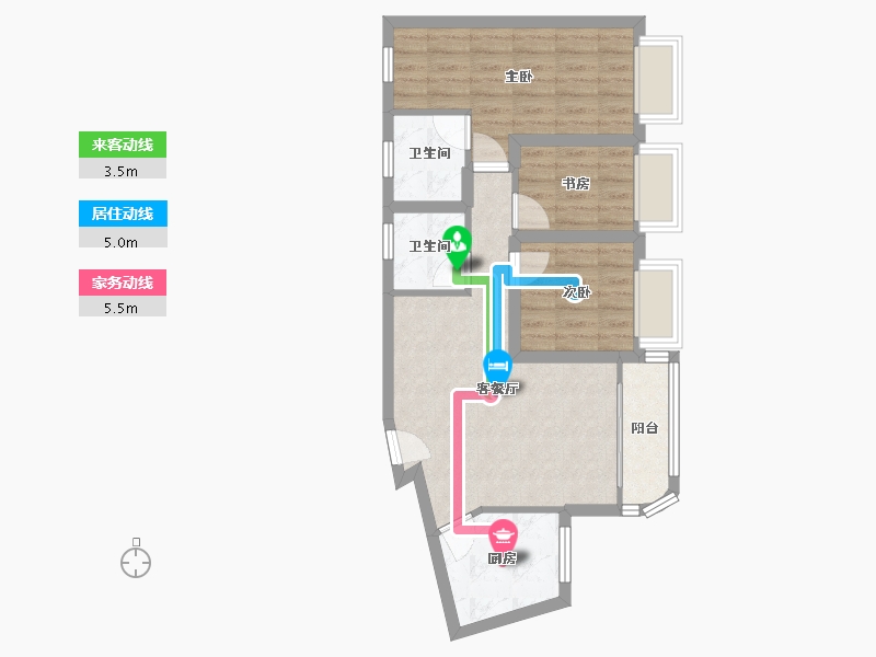 广东省-深圳市-嘉汇新城-61.38-户型库-动静线