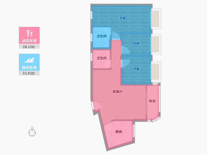 广东省-深圳市-嘉汇新城-61.38-户型库-动静分区