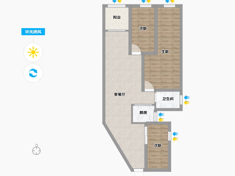 广东省-深圳市-凯丰花园-69.12-户型库-采光通风