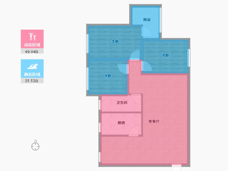 广东省-深圳市-福莲花园-75.32-户型库-动静分区