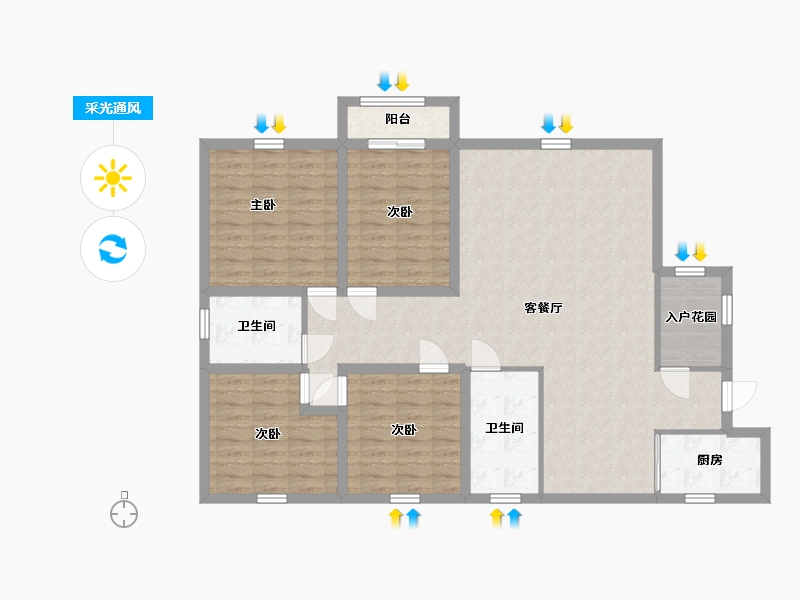 广东省-深圳市-金地香蜜山-115.76-户型库-采光通风