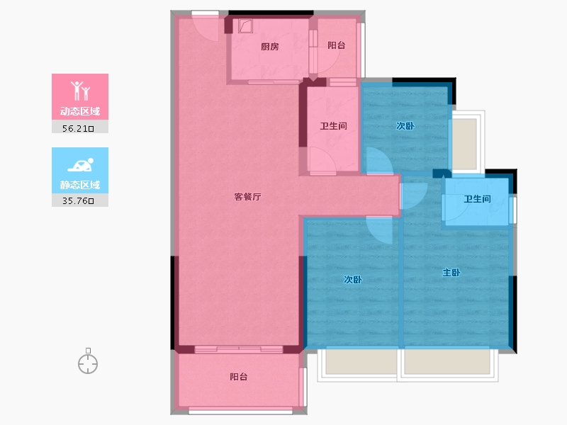 广东省-河源市-霸王花东城国际-85.02-户型库-动静分区