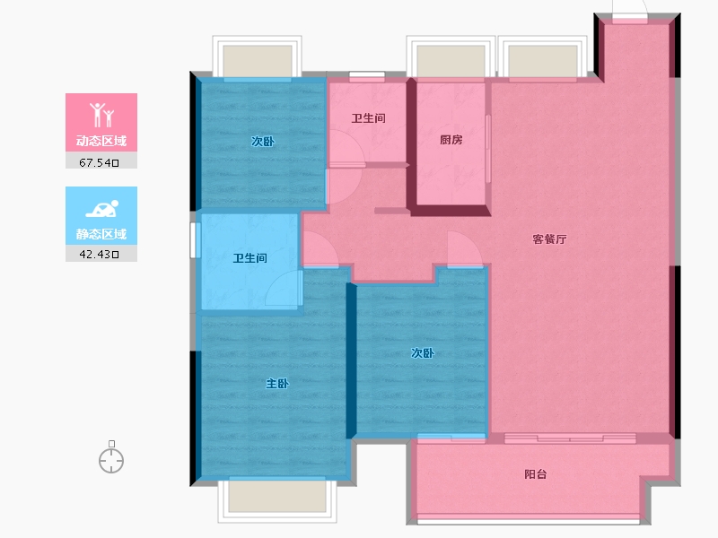 湖北省-荆州市-云筑滨江-100.00-户型库-动静分区