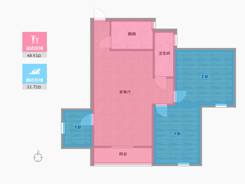 广东省-深圳市-吉莲大厦-72.76-户型库-动静分区