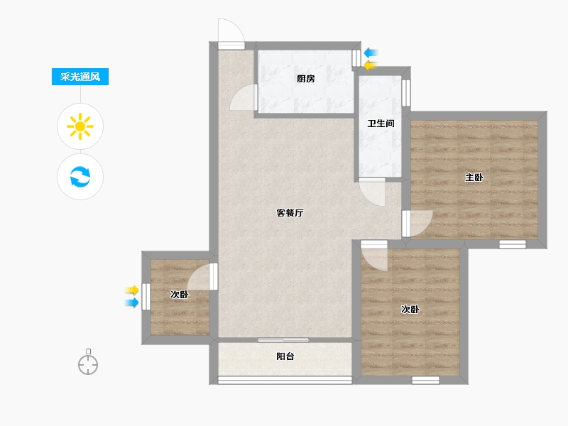 广东省-深圳市-吉莲大厦-72.76-户型库-采光通风