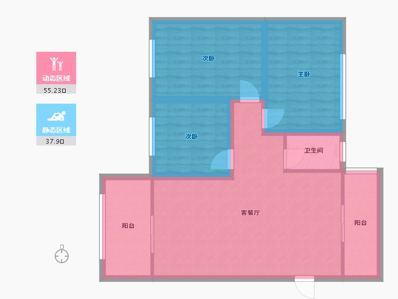 广东省-深圳市-梅兴苑(北区)-83.68-户型库-动静分区