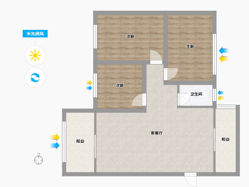 广东省-深圳市-梅兴苑(北区)-83.68-户型库-采光通风