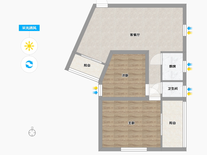 广东省-深圳市-百花公寓二期-56.23-户型库-采光通风