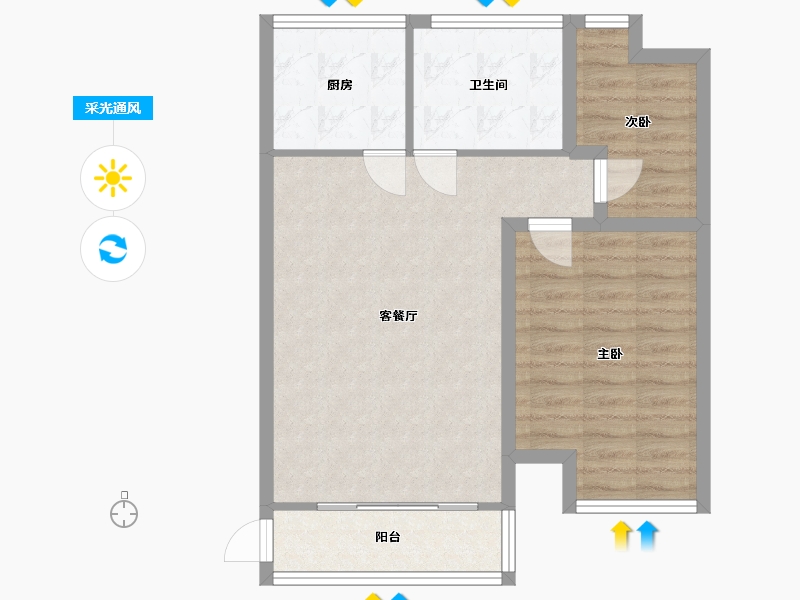 广东省-深圳市-碧华庭居-67.31-户型库-采光通风