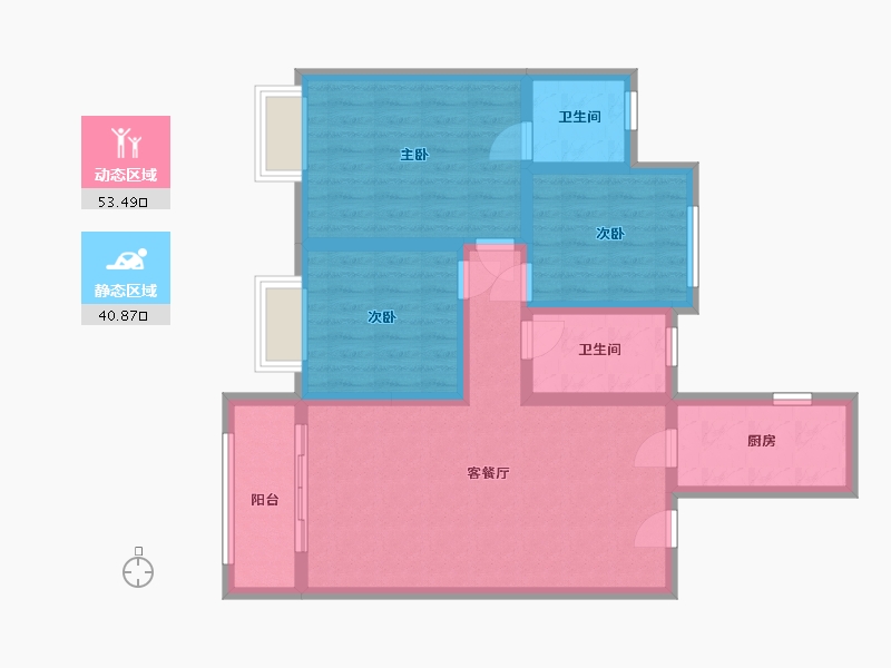 河北省-石家庄市-鼎荣花园-96.00-户型库-动静分区