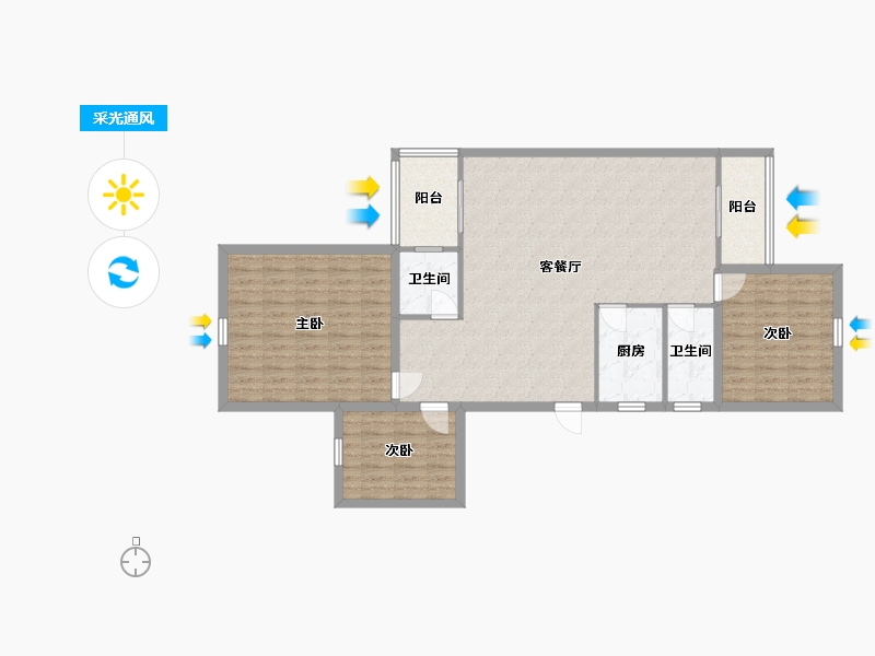 广东省-深圳市-信托花园-108.62-户型库-采光通风