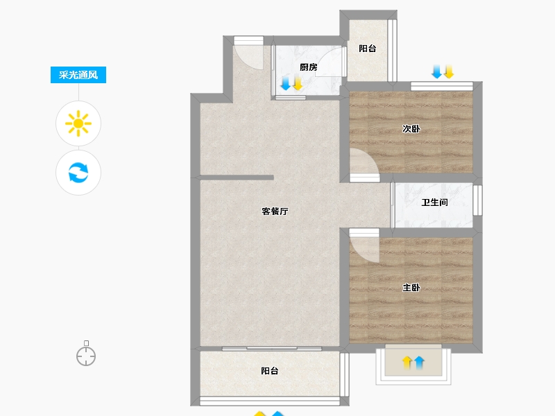 广东省-深圳市-碧荔花园-55.65-户型库-采光通风