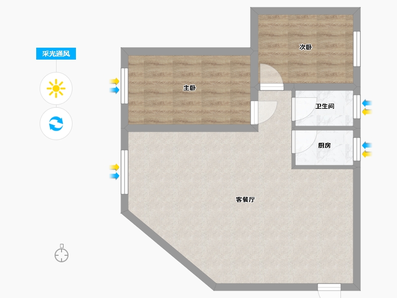 广东省-深圳市-彩福大厦-57.19-户型库-采光通风