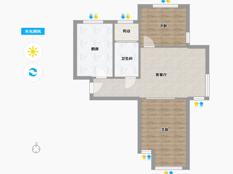 天津-天津市-淮盛园-68.45-户型库-采光通风