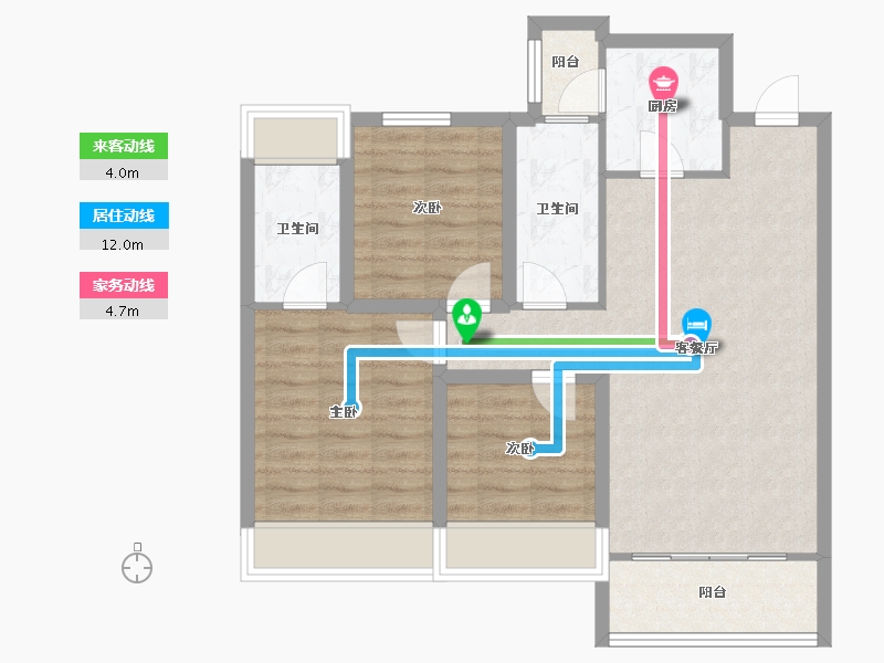 广东省-深圳市-天健公馆-79.64-户型库-动静线