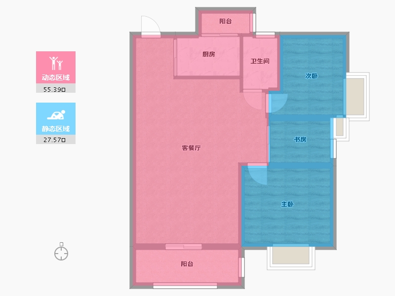 广东省-深圳市-风临左岸-74.28-户型库-动静分区