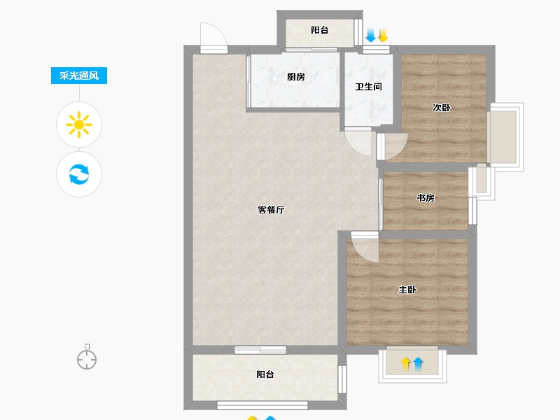 广东省-深圳市-风临左岸-74.28-户型库-采光通风