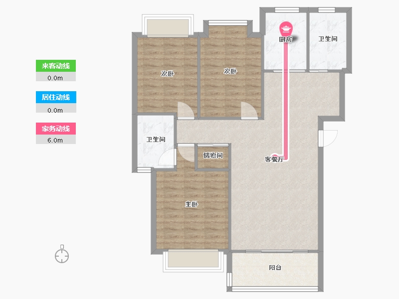 上海-上海市-万邦都市花园-93.00-户型库-动静线