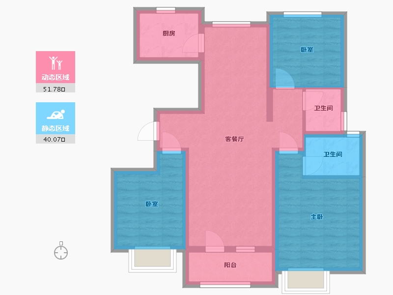 山东省-淄博市-南益名士华府-88.00-户型库-动静分区