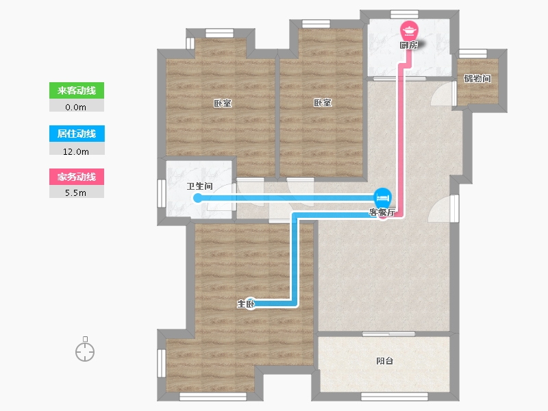 湖南省-长沙市-润芳园-74.03-户型库-动静线