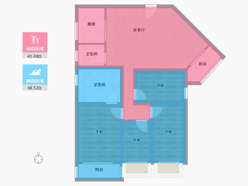 广东省-深圳市-长怡花园-81.47-户型库-动静分区