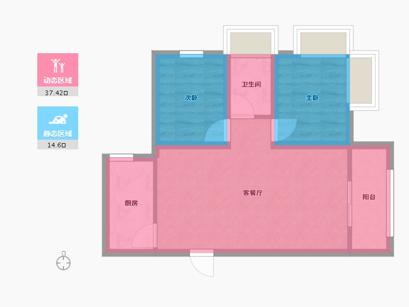 广东省-深圳市-帝港海湾豪园-45.79-户型库-动静分区